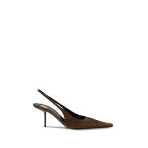 Saint Laurent Brown Calf Leather Bos Taurus High Heel Women's Pumps